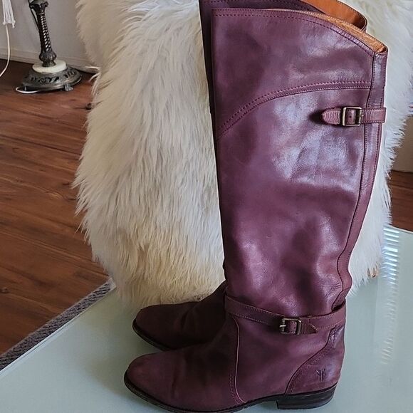Frye Shoes - Frye Dorado Heritage Leather Equestrian Strappy Accent Riding Boots Size 7